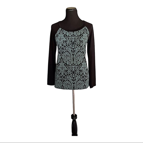 AB Studio Damask Print Top Size Medium - Picture 3 of 4